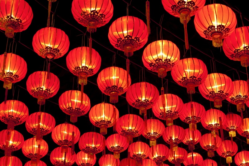 Chinese lampionnen ter van Chinees Nieuwjaar