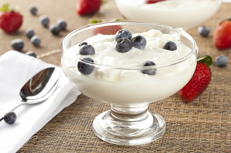 yoghurt met bosbessen