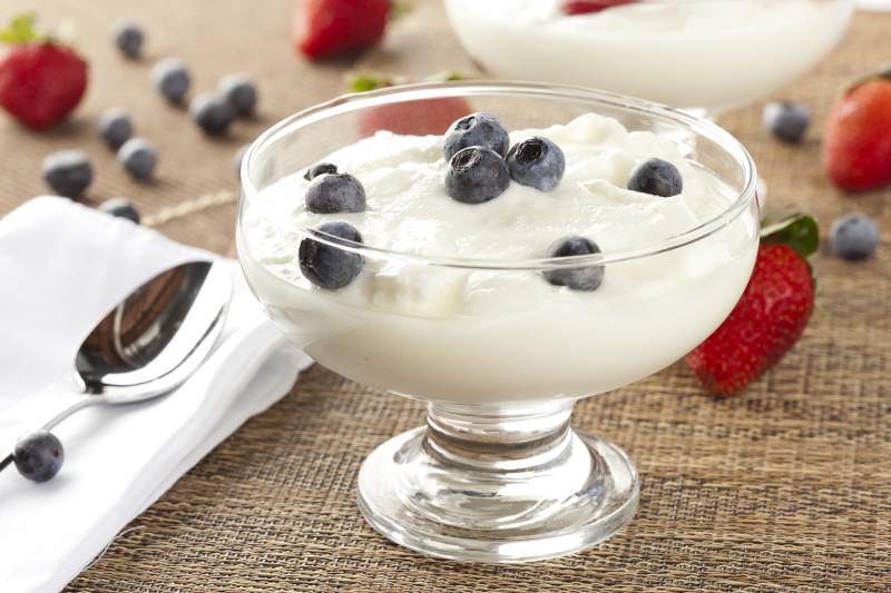 yoghurt met bosbessen